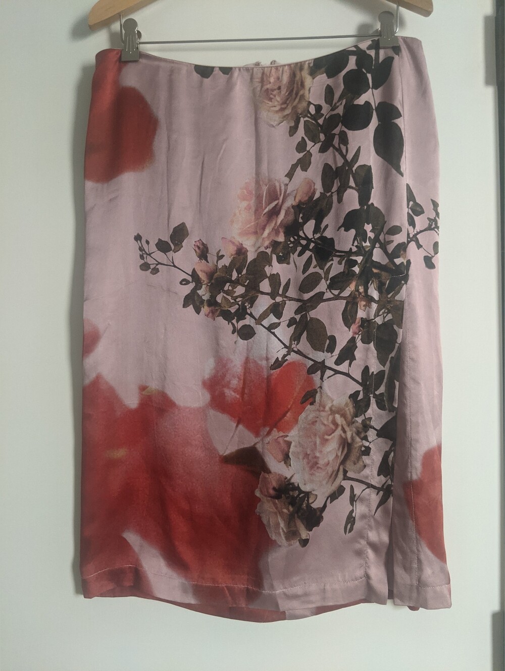 BlUMARINE Pale Pink SILK-Look Skirt MADE In Italy